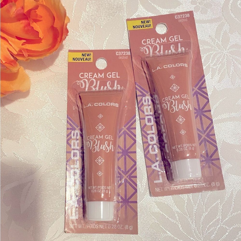 🛍️L.A.COLORS Tulips C37238 Orchid Set Of 2 Cream Gel Blush 0.28OZ.(8g)💥